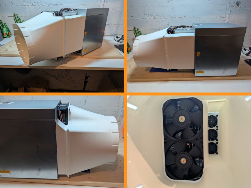Antminer S21 Pro/XP to 8inch/20mm (+PSU) Duct